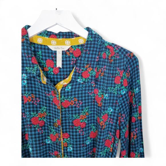 Matilda Jane Fa La La Button Front Gingham Floral Dress 26642D - Size M - Picture 3 of 7